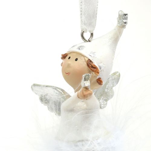 Floristik24 Ángel para colgar blanco 11cm 4pcs