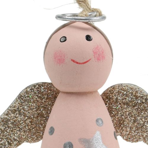 Artículo Angel para colgar rosa 6cm 6uds