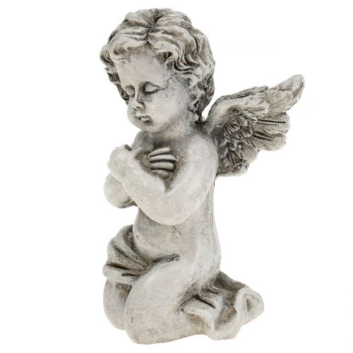Floristik24 Figuras angelitos gris 9cm 3uds