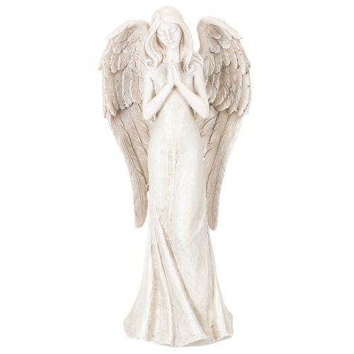 Figura de ángel de pie, rezando, elemento decorativo, 36 cm.