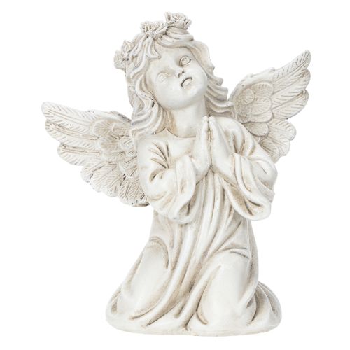 Figura de ángel rezando, decoración para tumba, sentado, 13 cm, 2 piezas | Floristik24.es