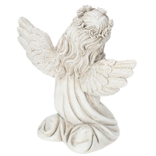 Figura de ángel rezando, decoración para tumba, sentado, 13 cm, 2 piezas | Floristik24.es