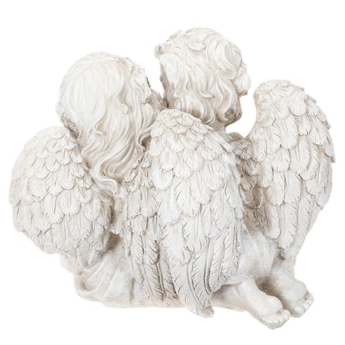Figura de ángel infantil con pareja de ángeles y corazón, 24 cm. | Floristik24.es