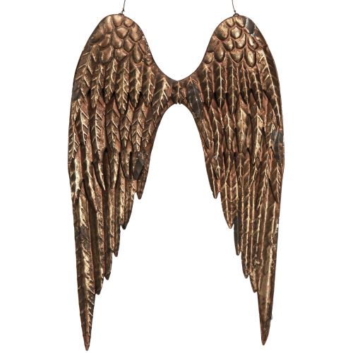Floristik24 Alas de ángel para colgar metal aspecto antiguo dorado 24×37cm