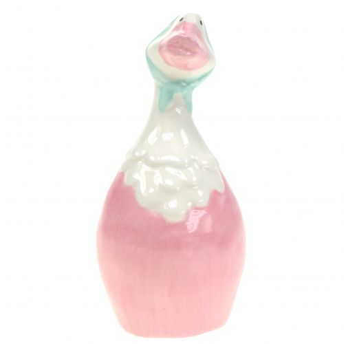 Floristik24 Ganso de Pascua de cerámica rosa, blanco Al. 11,5 cm 4 uds.