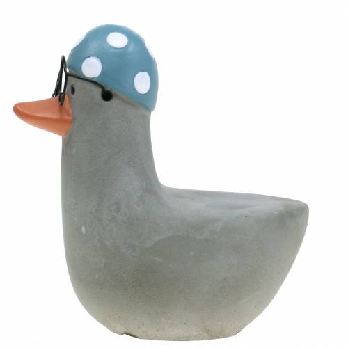 Floristik24 Pato decorativo con gafas y gorro de baño gris 10,5cm 4pcs