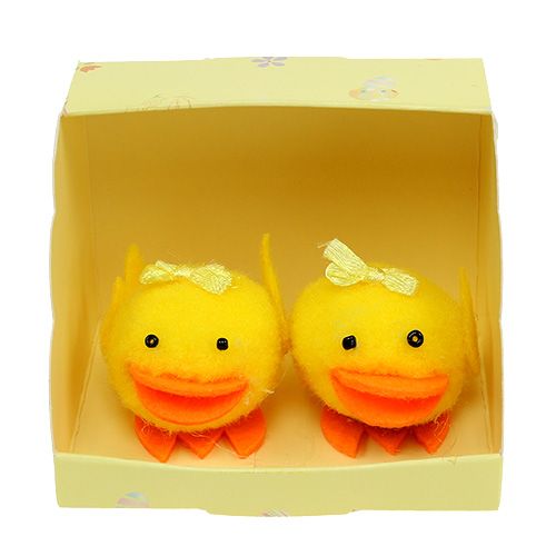 Floristik24 Set de decoración pato amarillo flocado 5cm