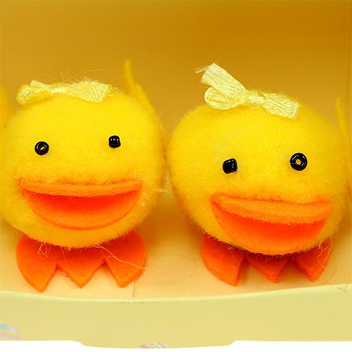 Floristik24 Set de decoración pato amarillo flocado 5cm