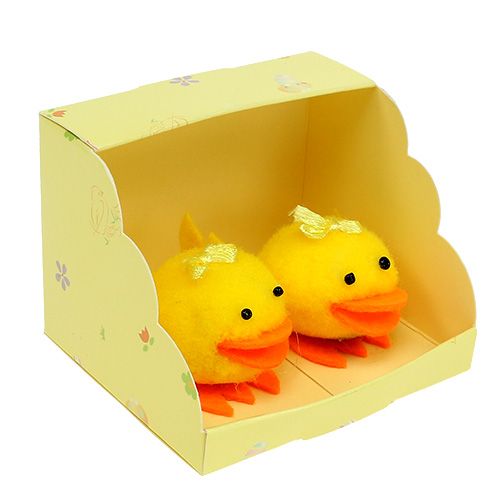 Floristik24 Set de decoración pato amarillo flocado 5cm
