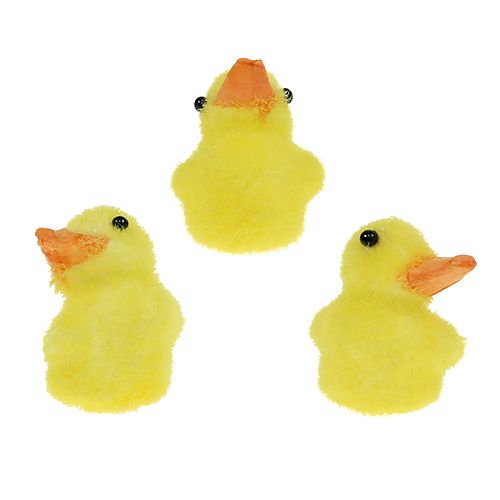 Floristik24 Pato mini 4cm flocado amarillo 12pcs