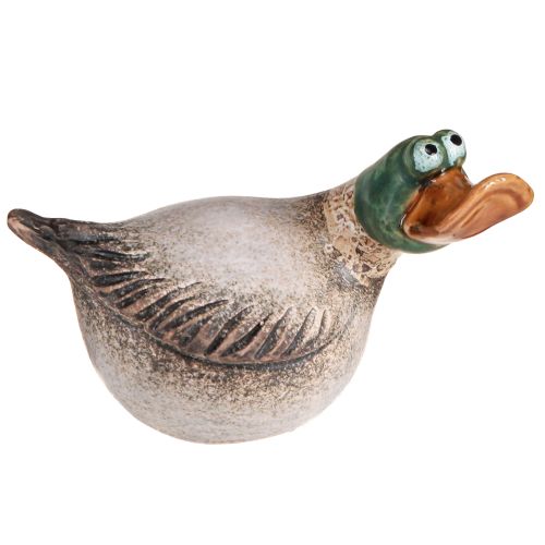 Floristik24 Patos decorativos de cerámica primavera drake marrón verde L15cm 2 piezas