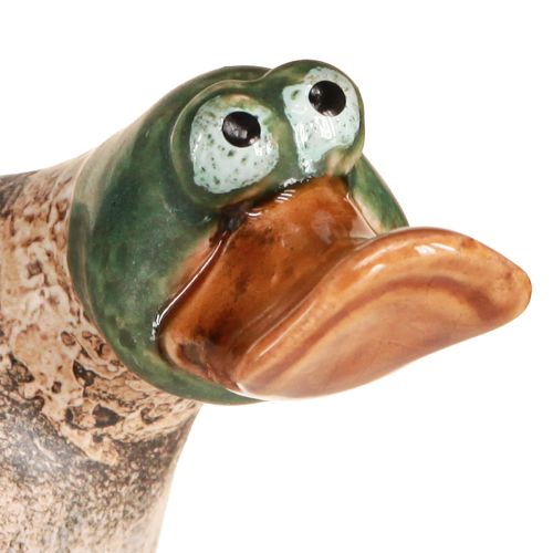 Floristik24 Patos decorativos de cerámica primavera drake marrón verde L15cm 2 piezas