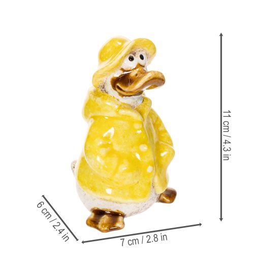 Artículo Figuras de pato, figuras de cerámica impermeables para una divertida decoración de balcones y jardines, 11 cm, 4 piezas