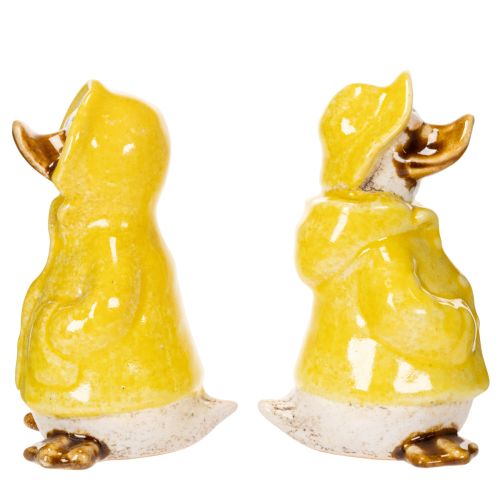 Artículo Figuras de pato, figuras de cerámica impermeables para una divertida decoración de balcones y jardines, 11 cm, 4 piezas