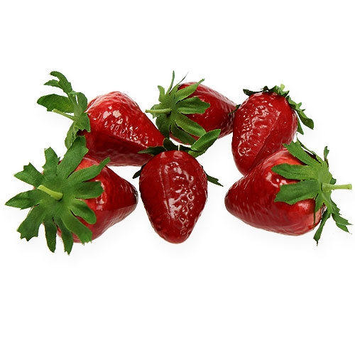 Floristik24 Fresas artificiales de color rojo. 33st