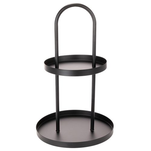 Bandeja decorativa redonda de metal de dos niveles, 58 cm. | Floristik24.es