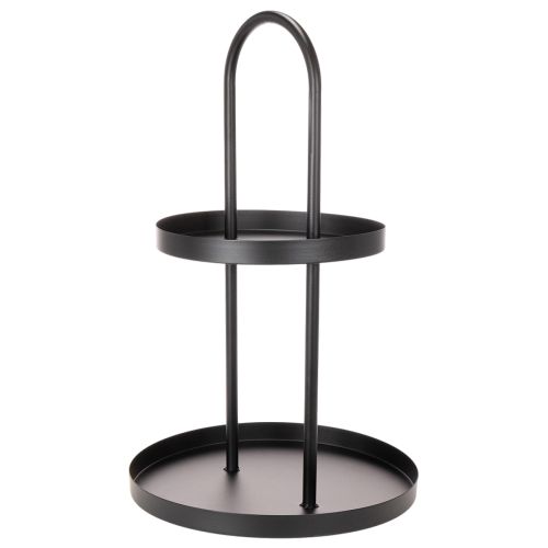 Bandeja decorativa redonda de metal de dos niveles, 58 cm. | Floristik24.es