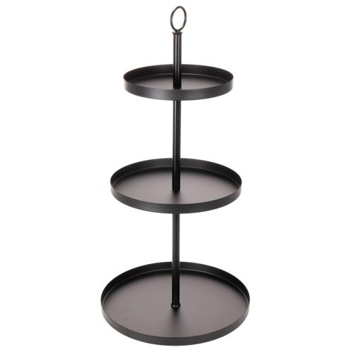 Soporte redondo de metal de tres niveles para servir, ideal para la decoración de mesas de varios niveles, 61 cm. comprar | Floristik24.es