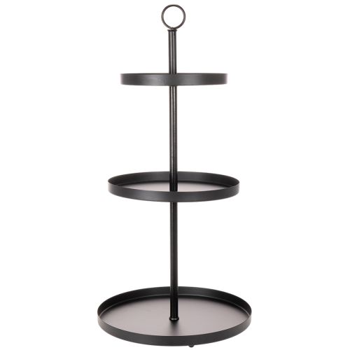Soporte redondo de metal de tres niveles para servir, ideal para la decoración de mesas de varios niveles, 61 cm. | Floristik24.es