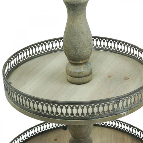Floristik24 Soporte para Tartas Deco Plantas de Madera Soporte para Tartas Vintage H47cm Ø34cm