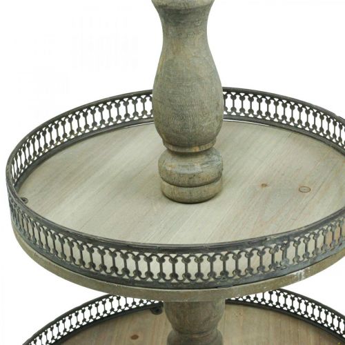 Artículo Soporte para Tartas Deco Plantas de Madera Soporte para Tartas Vintage H47cm Ø34cm