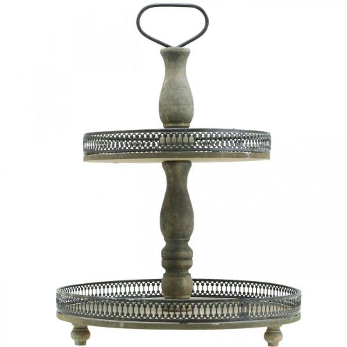 Floristik24 Soporte para Tartas Deco Plantas de Madera Soporte para Tartas Vintage H47cm Ø34cm