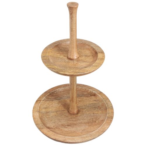 Floristik24 Soporte para tartas decoración de madera 2 niveles natural redondo Ø31/20cm H45cm
