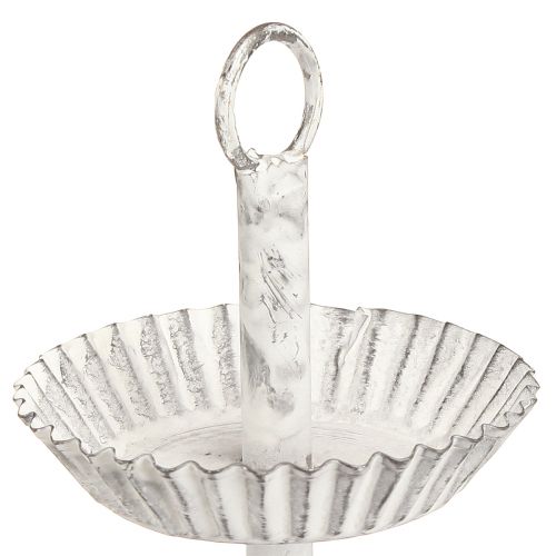 Floristik24 Bandeja metálica de 3 niveles blanca Al. 23 cm