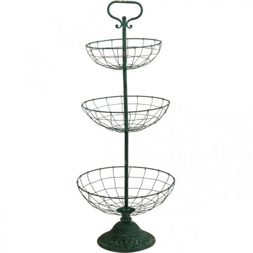 Floristik24 Soporte para Tartas Metal XXL, Soporte para Tartas Verde Vintage H115cm Ø35/30/25.5cm