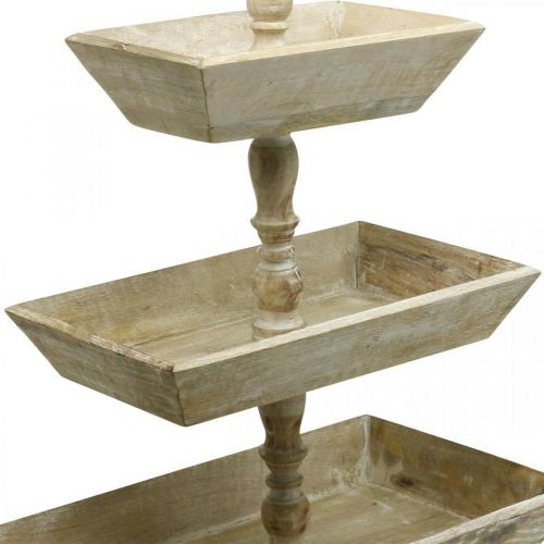 Floristik24 Soporte para tartas grande decoración de mesa de madera blanqueada decoración escaparate 62x50x31cm