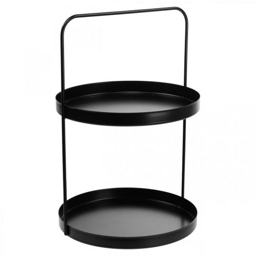 Artículo Soporte para pasteles bandeja decorativa estante de mesa metal negro H30cm Ø20cm