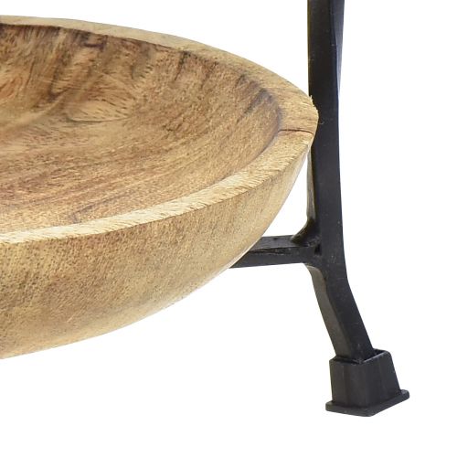 Artículo Madera escalonada Metal natural Negro 3 niveles Ø19cm Al.60cm