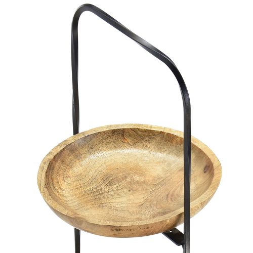 Floristik24 Madera escalonada Metal natural Negro 3 niveles Ø19cm Al.60cm