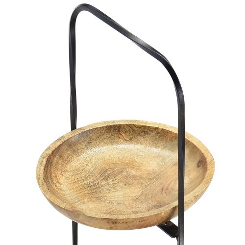 Artículo Madera escalonada Metal natural Negro 3 niveles Ø19cm Al.60cm