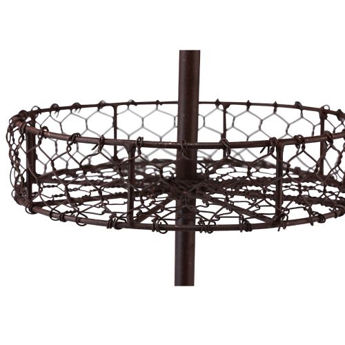 Floristik24 Etagere vintage metal marrón 3 niveles Ø28,5cm H53cm