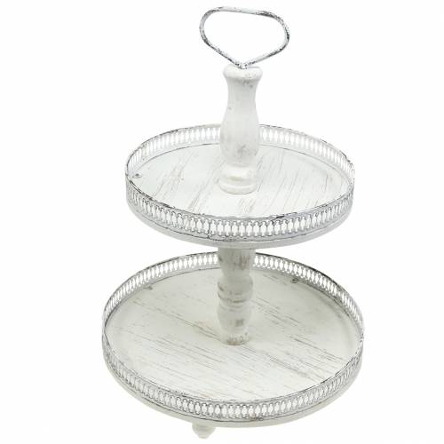Floristik24 Soporte para Tartas Blanco Antiguo H48cm