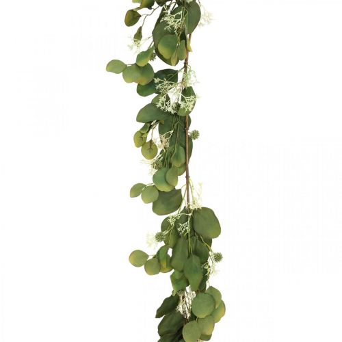 Floristik24 Guirnalda de eucalipto artificial con cardos decoración de otoño 150cm
