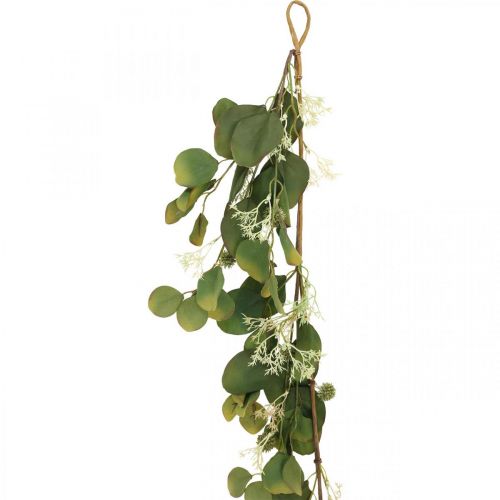 Floristik24 Guirnalda de eucalipto artificial con cardos decoración de otoño 150cm