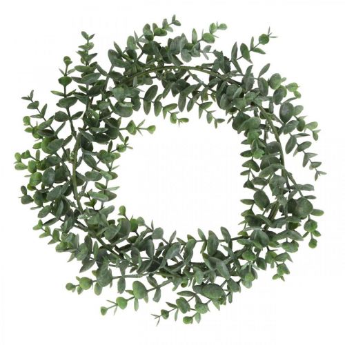 Floristik24 Corona decorativa verde eucalipto Corona artificial de eucalipto Ø32cm