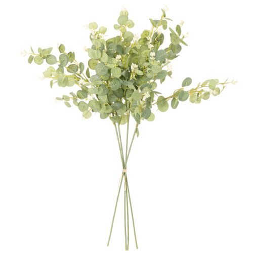 Rama artificial de eucalipto con hojas redondas, 75 cm, 4 piezas | Floristik24.es