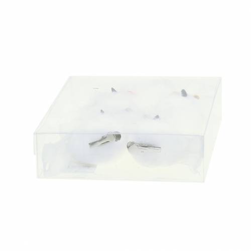 Floristik24 Búho decorativo en clip blanco 10cm 4pcs