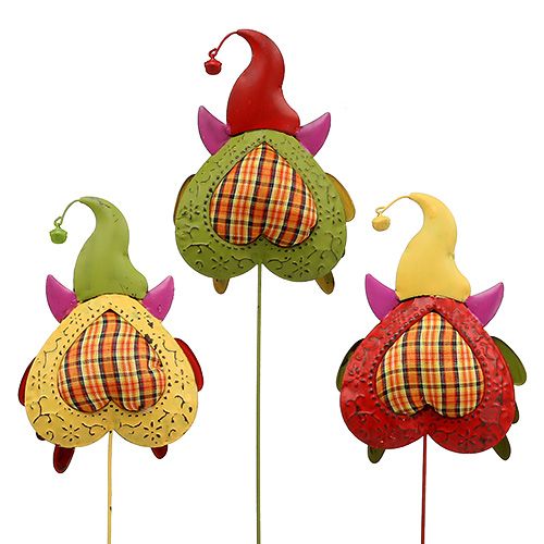 Floristik24 Búho como un enchufe de flores Multicolor 16cm L48cm 3pcs