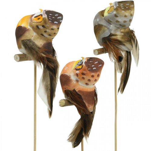 Artículo Búho deco, decoración floral, búho con plumas H5.5cm 6pcs