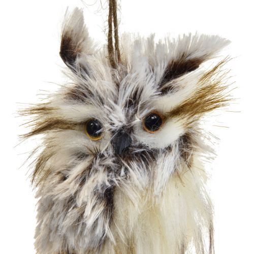 Artículo Búho decorativo figuras de búhos pequeños, decoración de animales del bosque 11cm blanco-marrón 2ud