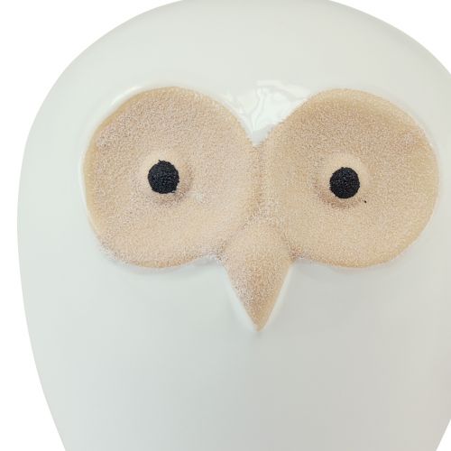 Artículo Figuras decorativas de búho decoración de animales del bosque de cerámica blanco 11,5 cm 3 piezas