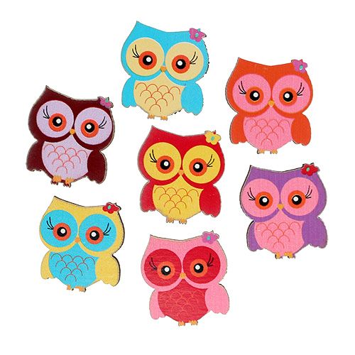Floristik24 Scatter owls 2cm multicolor 100p