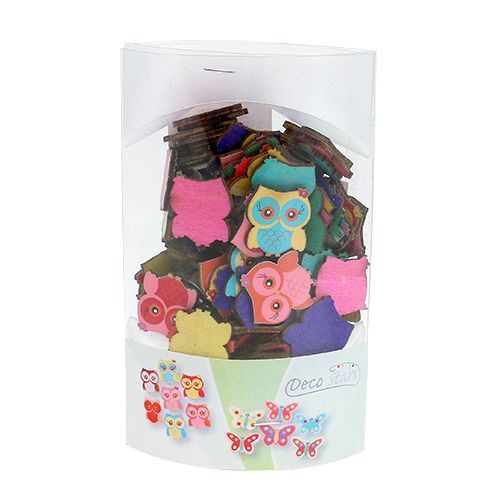 Floristik24 Scatter owls 2cm multicolor 100p