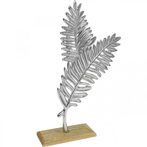 Decoración de mesa decoración de metal helecho plata madera H54cm W37cm
