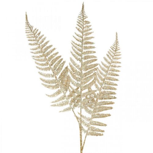 Floristik24 Deco helecho planta artificial oro brillo decoración navideña 74cm