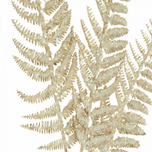 Floristik24 Deco helecho planta artificial oro brillo decoración navideña 74cm